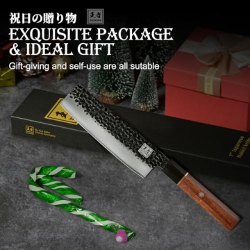 ENOKING Nakiri Chef Knife - Professional 7 Inch Kitchen Knife