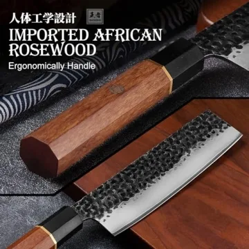 ENOKING Nakiri Chef Knife - Professional 7 Inch Kitchen Knife