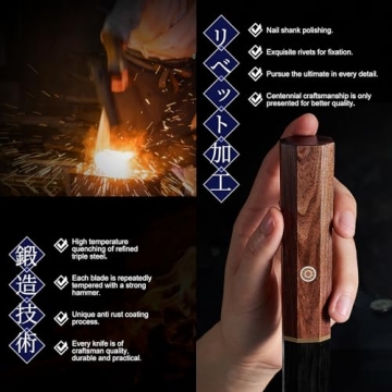 ENOKING Nakiri Chef Knife - Professional 7 Inch Kitchen Knife