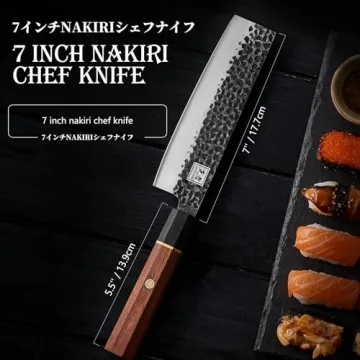 ENOKING Nakiri Chef Knife - Professional 7 Inch Kitchen Knife