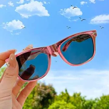 Pibupibu Pink Sunglasses for Women, 8 Pack Party Sunglasses Adult Pink Party Glasses Bulk Trendy Cute Costume Accessories Eyewear Set