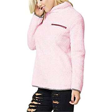 Shop Onlypuff Womens Long Sleeve Sherpa Warm Tops Online
