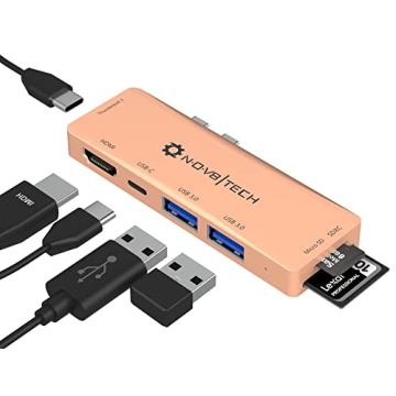 Nov8tech USB C Hub for MacBook Pro & Air M1/M2/M3 2023/2022-2016 - 7 in 2 USB C to C Adapter, Multi ...