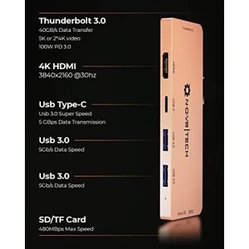Nov8Tech USB C Hub for Seamless Connectivity with MacBook