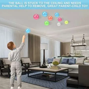 8 Pieces Glowing Sticky Balls, Very Elastic Squishy Balls That Glow in The Dark and Stick to The Ceiling, Ceiling Balls Great for Children's Parties, Stress Relieving Balls for Stress and Anxiety .