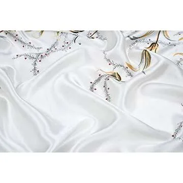 corciova 35 Large Women Silk Feeling Hair Scarf Wrap Headscarf Black White Floral Curly Headband Tie for Sleeping Bandana