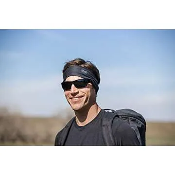 BUFF CoolNet UV Half Neck Gaitor, UPF 50 Sun Protection, Breathable, Cooling Bandana, Versatile, Quick Dry Face Mask, Black, Adult Size