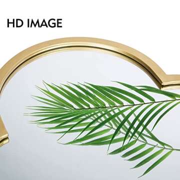 HDF Large Arched Mirrors for Wall - 39" Modern Gold Arch Accent Wall Mirror Metal Frame Wall Hanging for Home Decor Bathroom Living Room Entryway