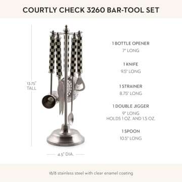 MACKENZIE-CHILDS Bar-Tool Set | 5-Piece Cocktail Essentials