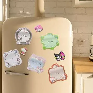 WSHLLLFC Anime Kitty Small Sticky Notes 8 Pack Cute Sticky Notes Personalized Sticky Notes Cute Office Supplies Fun School Supplies (D)