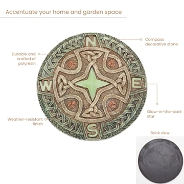 Gorgeous 10” Glow-in-The-Dark Celtic Compass Stone