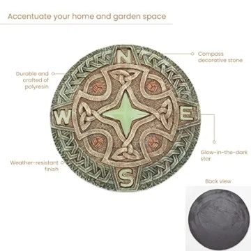 Gorgeous 10” Glow-in-The-Dark Celtic Compass Stone