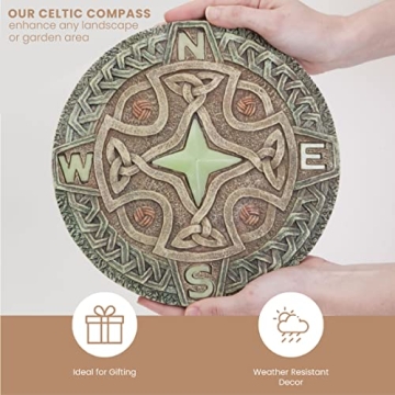 Gorgeous 10” Glow-in-The-Dark Celtic Compass Stone