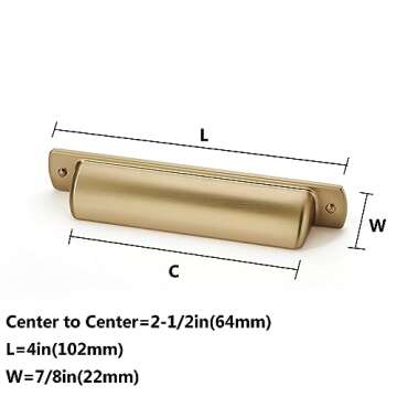 khtumeware 10 Pack 2-1/2"(64mm) Champagne Bronze Drawaer Pulls Cabinet Cup Pulls Kitchen Hardware Sa...