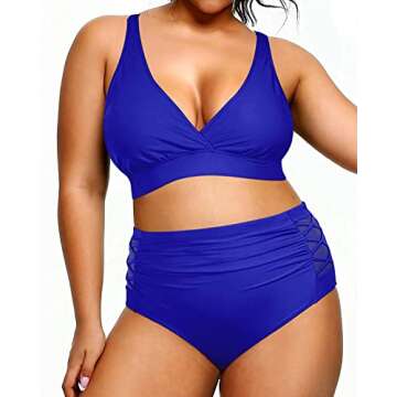 Plus Size High Waisted Bikini for Women - Yonique Swimwear