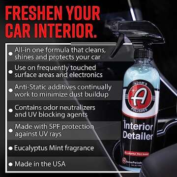 Adam's Polishes Interior Detailer (16oz) - Comprehensive Car Interior Cleaner & Protectant