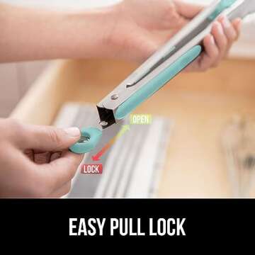 Gorilla Grip Stainless Steel Heat Resistant Kitchen Tongs for Cooking, 9 + 12 Inch, Set of 2 BBQ Tong, Non Scratch Silicone Tip for Pan, Strong Grip, Grab Food, Toss Salad, Air Fryer, Pull Lock, Mint