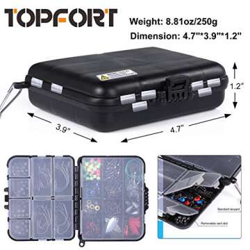 TOPFORT 187/343pcs Fishing Accessories Kit, Organized Fishing Tackle Box with Tackle Included, Fishi...