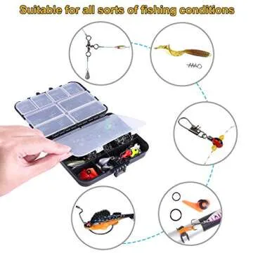 TOPFORT 187/343pcs Fishing Accessories Kit, Organized Fishing Tackle Box with Tackle Included, Fishing Hooks, Fishing Weights Sinkers, Fishing Gear and Equipment, Fishing Gift for Men