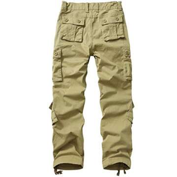 AKARMY Womens Cargo Pants with Pockets Outdoor Casual Ripstop Camo Military Combat Construction Work Pants 2039 Khaki