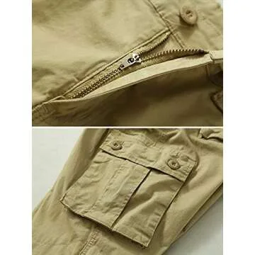AKARMY Womens Cargo Pants with Pockets Outdoor Casual Ripstop Camo Military Combat Construction Work Pants 2039 Khaki