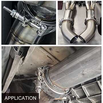 BLACKHORSE-RACING 3 Inch V Band Clamp with Male Female Flange 304 Stainless Steel, V-Band Flange Kit