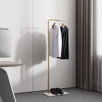 RRG Metal Coat Rack with Heavy Base - 59" Gold Stand