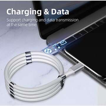 New Magnetic Charging Cable USB-Lighting New Winding Technology Very Organized 3ft Long Fashionable ...