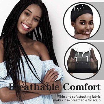 Dreamlover Black Wig Cap for Frontal - 12 Pack Comfort