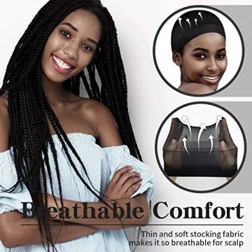 Dreamlover Black Wig Cap for Frontal - 12 Pack Comfort