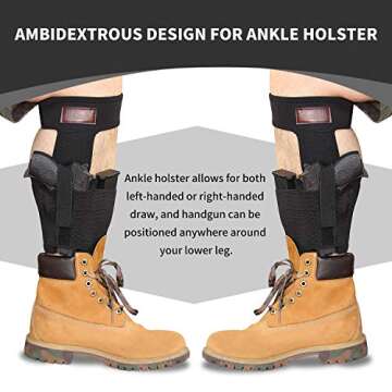 CREATRILL Bundle of Belly Band Holster + Ankle Holster for Concealed Carry, Neoprene Hand Gun Waist Band | Non Slip Ankle Pistol Holder with Calf Strap for Men Women