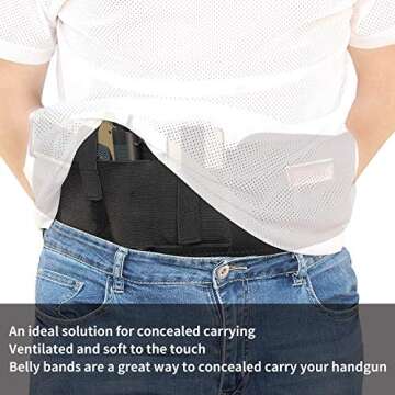 CREATRILL Bundle of Belly Band Holster + Ankle Holster for Concealed Carry, Neoprene Hand Gun Waist Band | Non Slip Ankle Pistol Holder with Calf Strap for Men Women