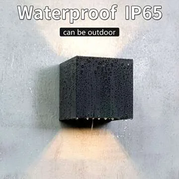 LPINYE 12W LED Up and Down Wall Lamp Aluminum Outdoor Wall Light IP65 Waterproof Modern Lighting Nordic Style Indoor Wall Lamp Warm Light, Living Room, Porch, Courtyard, Restaurant (Black)