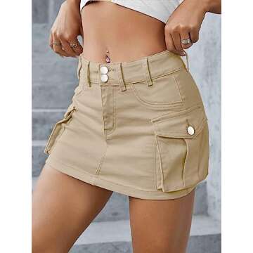 Stylish Cargo Skirt Jean Mini Skirt for Women - Casual Y2K Look