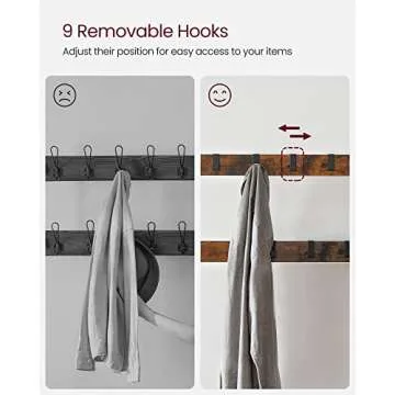 VASAGLE 4-in-1 Coat Rack with Shoe Bench