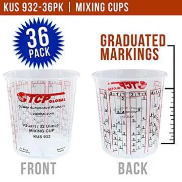 Custom Shop Paint Mixing Cups Plastic Measuring Cup Epoxy Resin, Disposable or Reusable, 32-Ounce (Q...