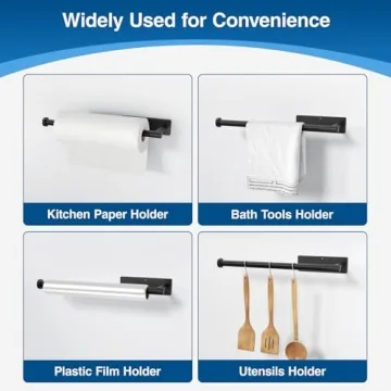 Wall Mounted Matte Black Paper Towel Holder