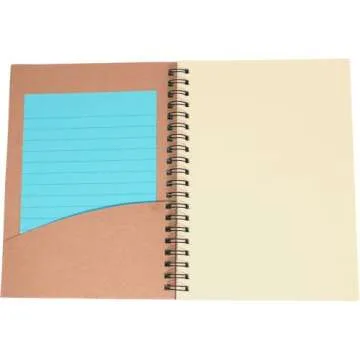 K-Kraft Notepads with Kraft Paper Covers (5 x 7 with Inside Flap Pocket 3-Pack, 60 sheets per notepad)