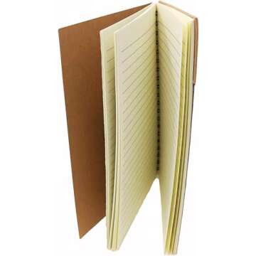 K-Kraft Notepads with Kraft Paper Covers (5 x 7 with Inside Flap Pocket 3-Pack, 60 sheets per notepad)