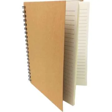 K-Kraft Notepads with Kraft Paper Covers (5 x 7 with Inside Flap Pocket 3-Pack, 60 sheets per notepad)
