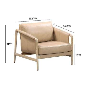 Tov Furniture Chakka Tan Genuine Leather Accent Chair