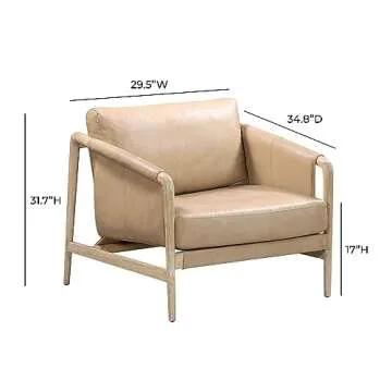 Tov Furniture Chakka Tan Genuine Leather Accent Chair