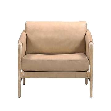 Tov Furniture Chakka Tan Genuine Leather Accent Chair