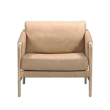 Tov Furniture Chakka Tan Genuine Leather Accent Chair