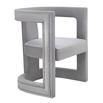 TOV Furniture ADA Accent Chair - Grey Velvet & Birch Wood, Comfortable & Stylish