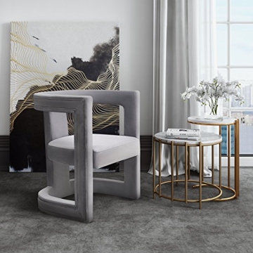 TOV Furniture ADA Accent Chair in Grey Velvet for Modern Homes
