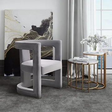 TOV Furniture ADA Accent Chair in Grey Velvet for Modern Homes