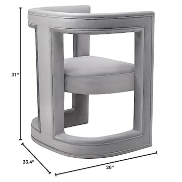 TOV Furniture ADA Accent Chair in Grey Velvet for Modern Homes