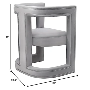 TOV Furniture ADA Accent Chair in Grey Velvet for Modern Homes