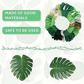 Amandir 163Pcs Jungle Party Balloons Garland Arch Kit, Gold Lime Green Balloons with Artificial Tropical Palm Leaves for Dinosaur Safari Decorations Wild One Birthday St Patricks Day Party Supplies